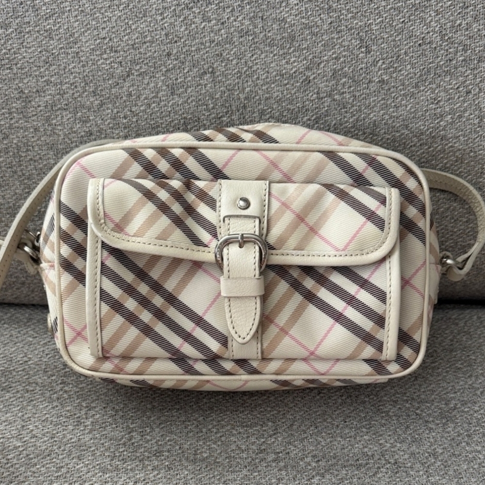 Burberry Blue Label Cream Plaid Crossbody-Vintage - Picture 1 of 3